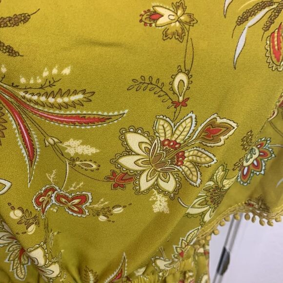 C & V Chelsea & Violet Size Medium Square Neck Green Red Shorts Tue Back Romper - Picture 7 of 12